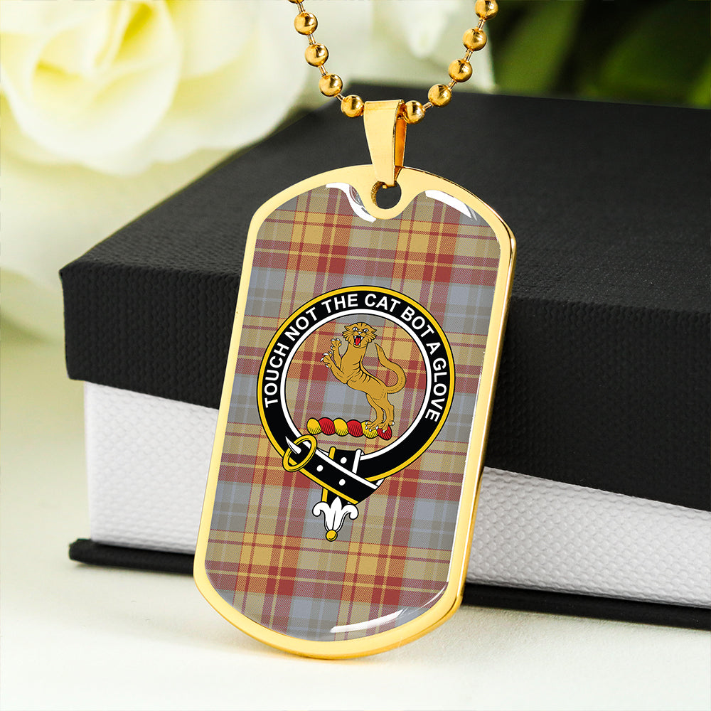 MacGlashan 1800 Weathered Clan Badge Classic Tartan Dog Tag Necklace