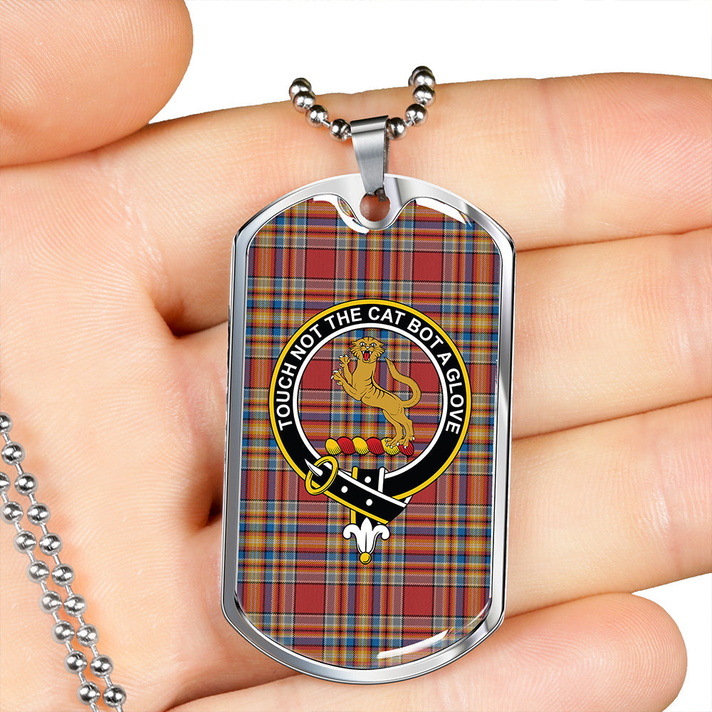 MacGlashan Breacan Glas Ancient Clan Badge Classic Tartan Dog Tag Necklace