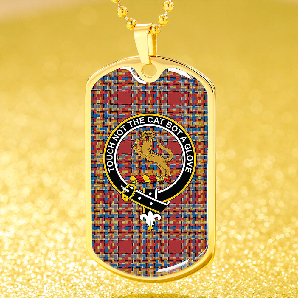MacGlashan Breacan Glas Ancient Clan Badge Classic Tartan Dog Tag Necklace