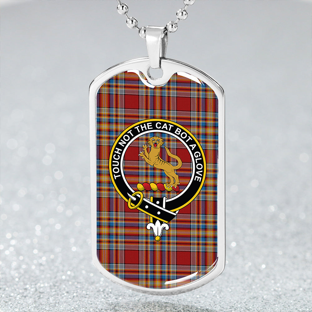 MacGlashan Breacan Glas Modern Clan Badge Classic Tartan Dog Tag Necklace