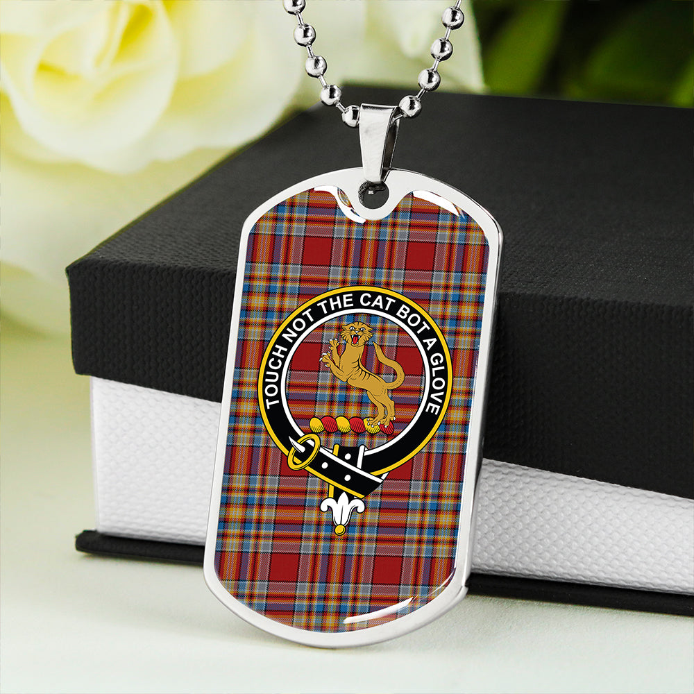 MacGlashan Breacan Glas Modern Clan Badge Classic Tartan Dog Tag Necklace