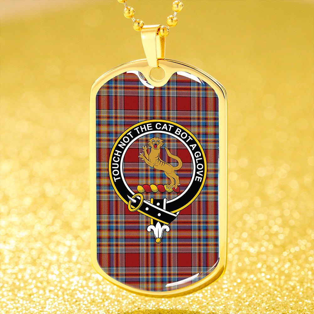 MacGlashan Breacan Glas Modern Clan Badge Classic Tartan Dog Tag Necklace