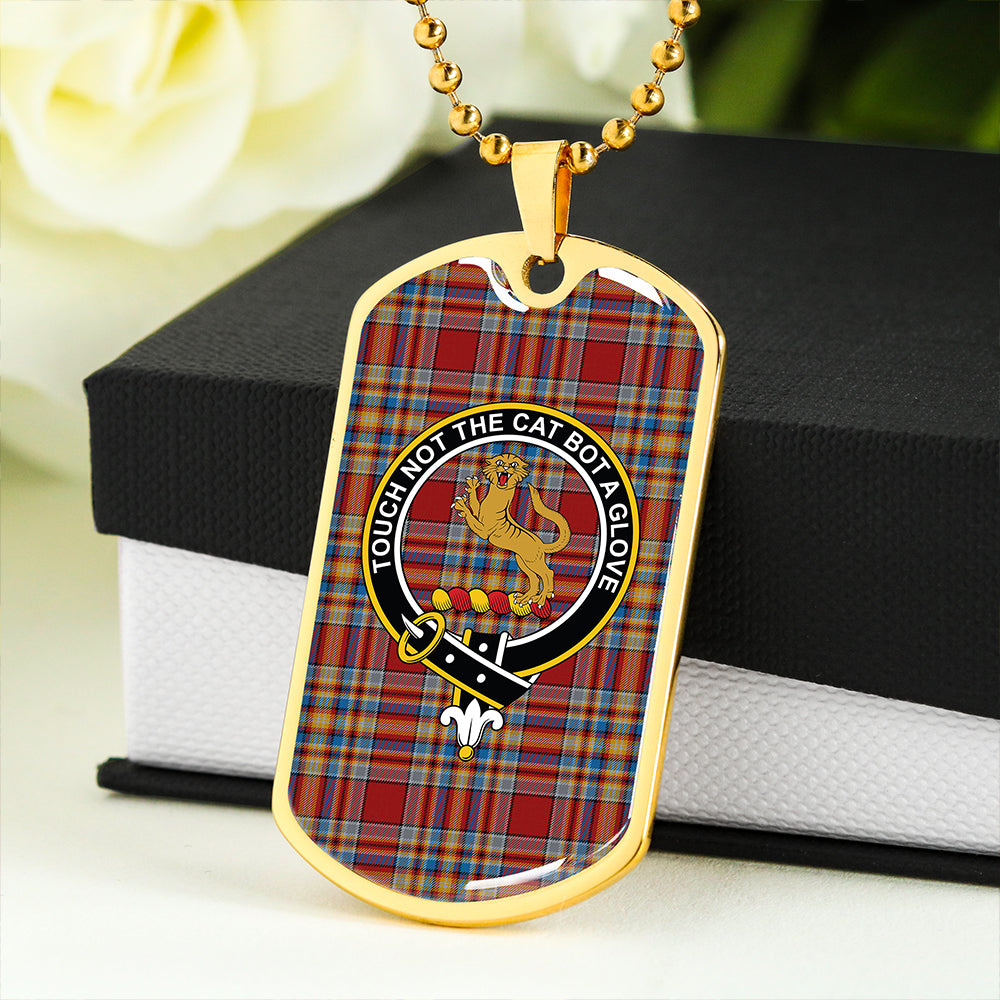 MacGlashan Breacan Glas Modern Clan Badge Classic Tartan Dog Tag Necklace