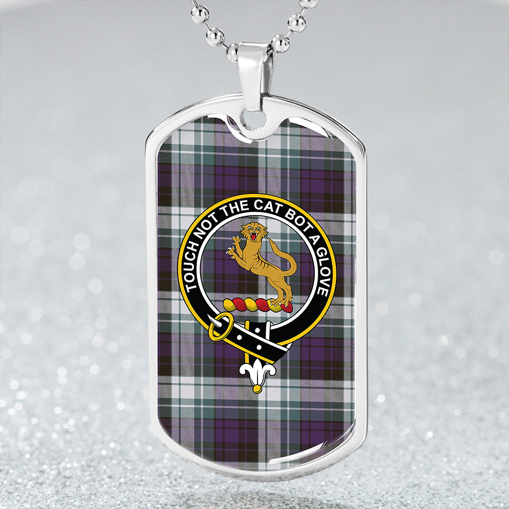 MacGlashan Original Colours Weathered Clan Badge Classic Tartan Dog Tag Necklace