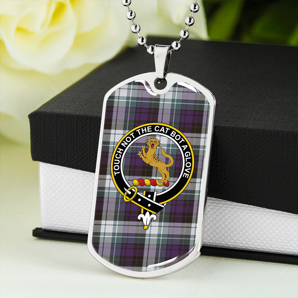 MacGlashan Original Colours Weathered Clan Badge Classic Tartan Dog Tag Necklace