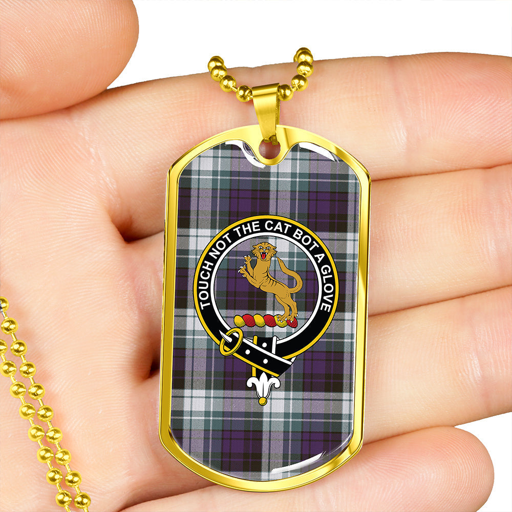 MacGlashan Original Colours Weathered Clan Badge Classic Tartan Dog Tag Necklace