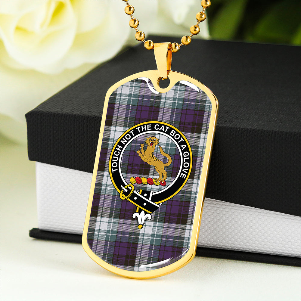 MacGlashan Original Colours Weathered Clan Badge Classic Tartan Dog Tag Necklace