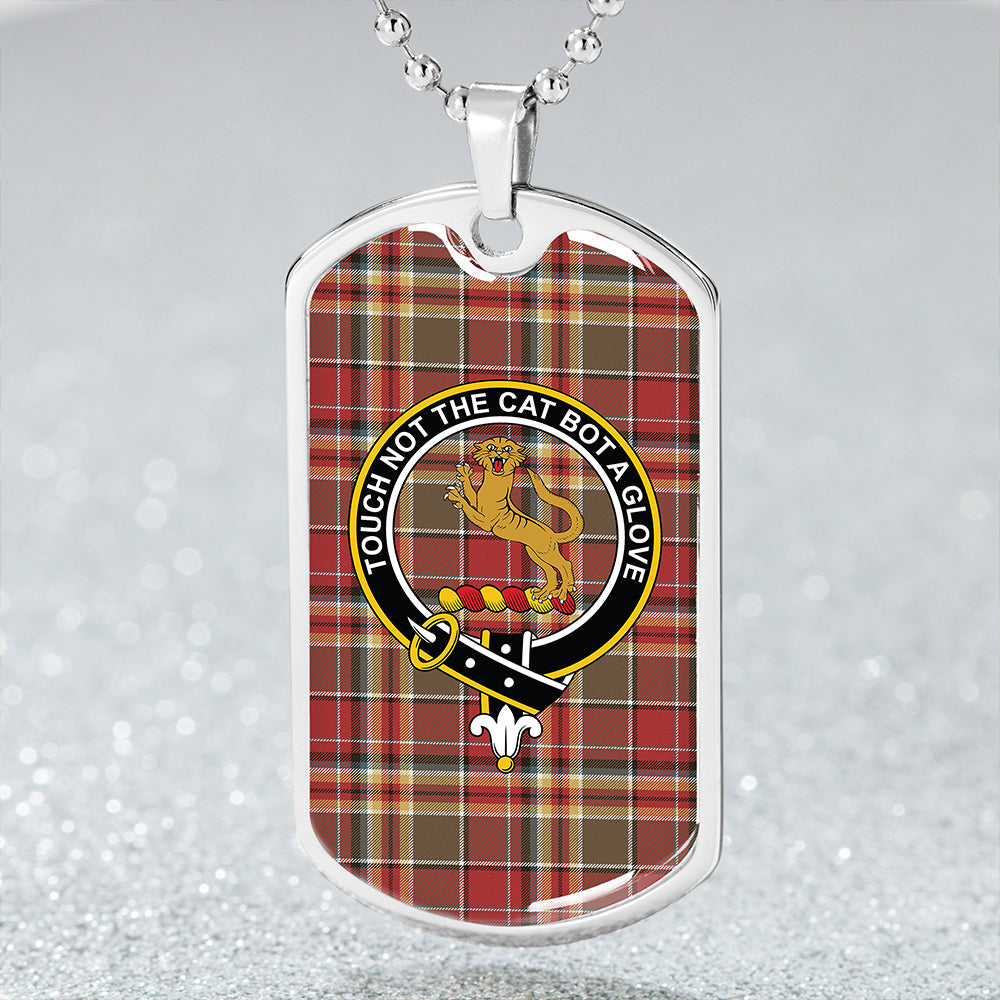 MacGlashan Weathered Clan Badge Classic Tartan Dog Tag Necklace