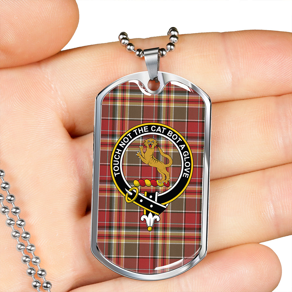 MacGlashan Weathered Clan Badge Classic Tartan Dog Tag Necklace