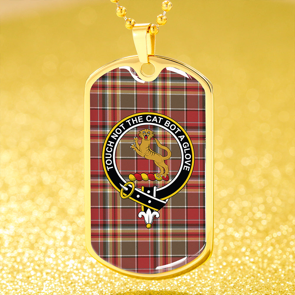 MacGlashan Weathered Clan Badge Classic Tartan Dog Tag Necklace