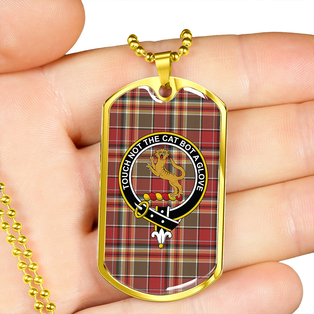 MacGlashan Weathered Clan Badge Classic Tartan Dog Tag Necklace