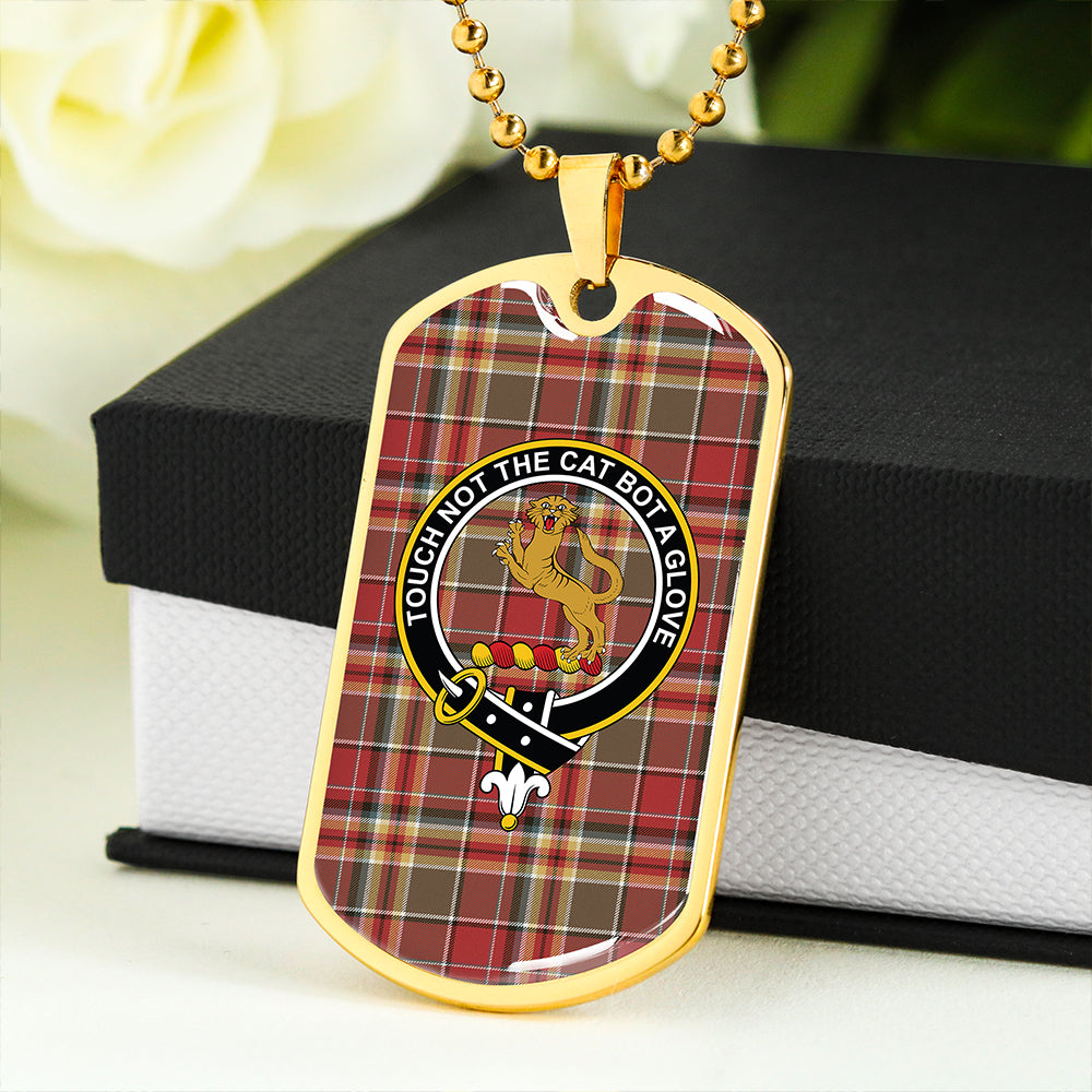 MacGlashan Weathered Clan Badge Classic Tartan Dog Tag Necklace