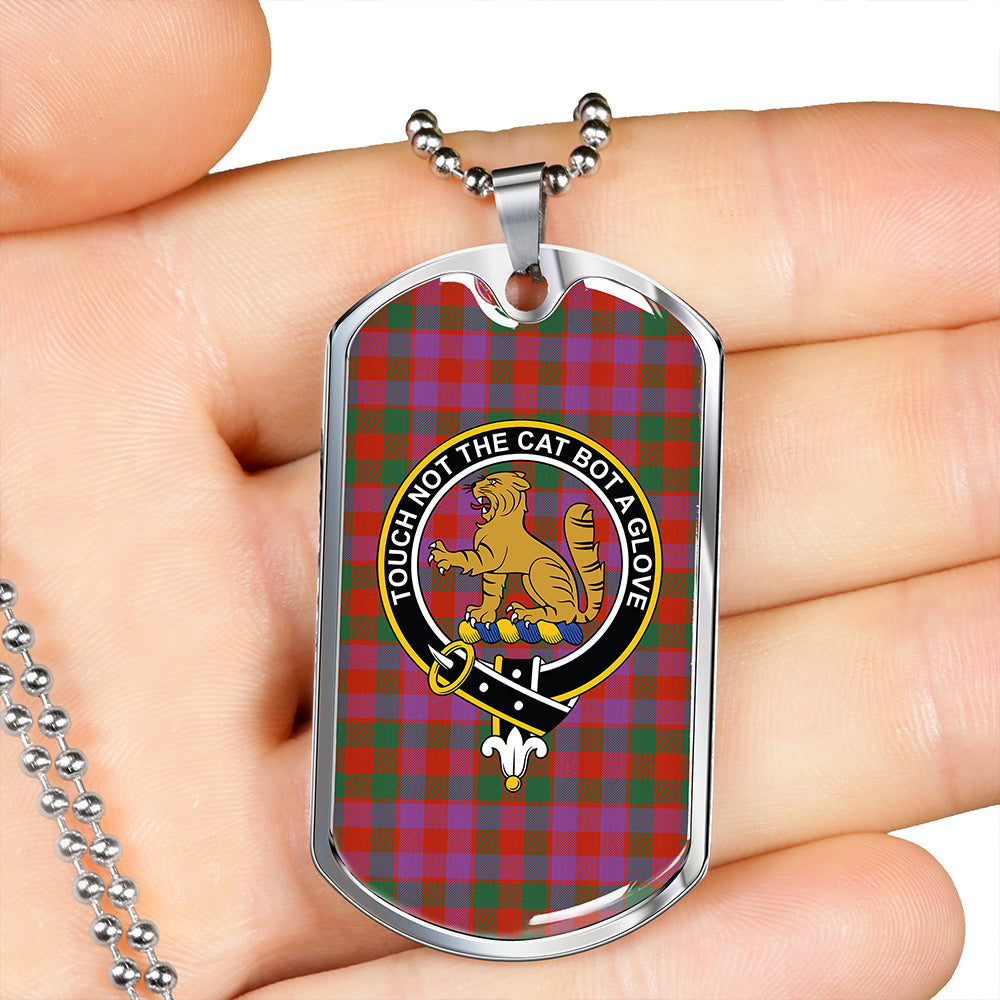 MacGowan Portrait (Gow Portrait) Ancient Clan Badge Classic Tartan Dog Tag Necklace