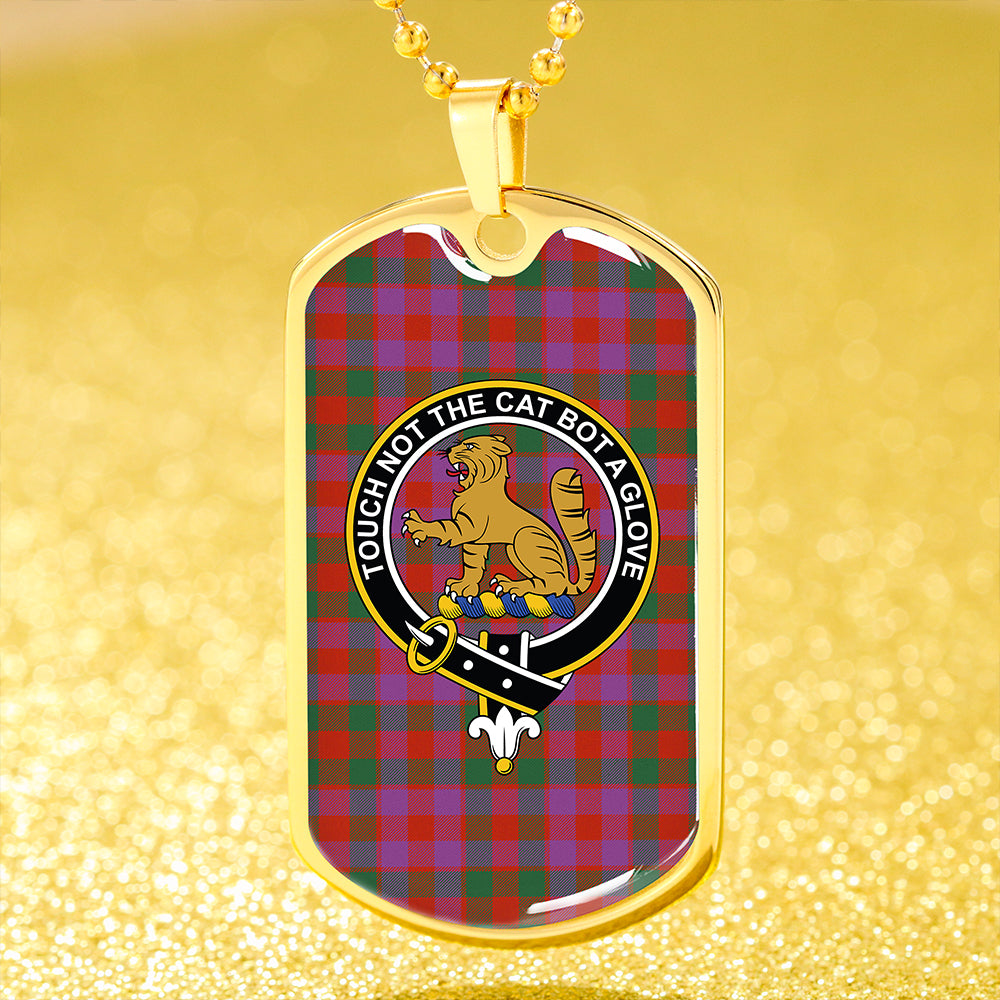 MacGowan Portrait (Gow Portrait) Ancient Clan Badge Classic Tartan Dog Tag Necklace