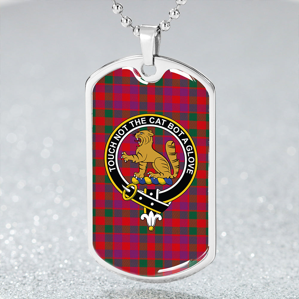 MacGowan Portrait (Gow Portrait) Modern Clan Badge Classic Tartan Dog Tag Necklace