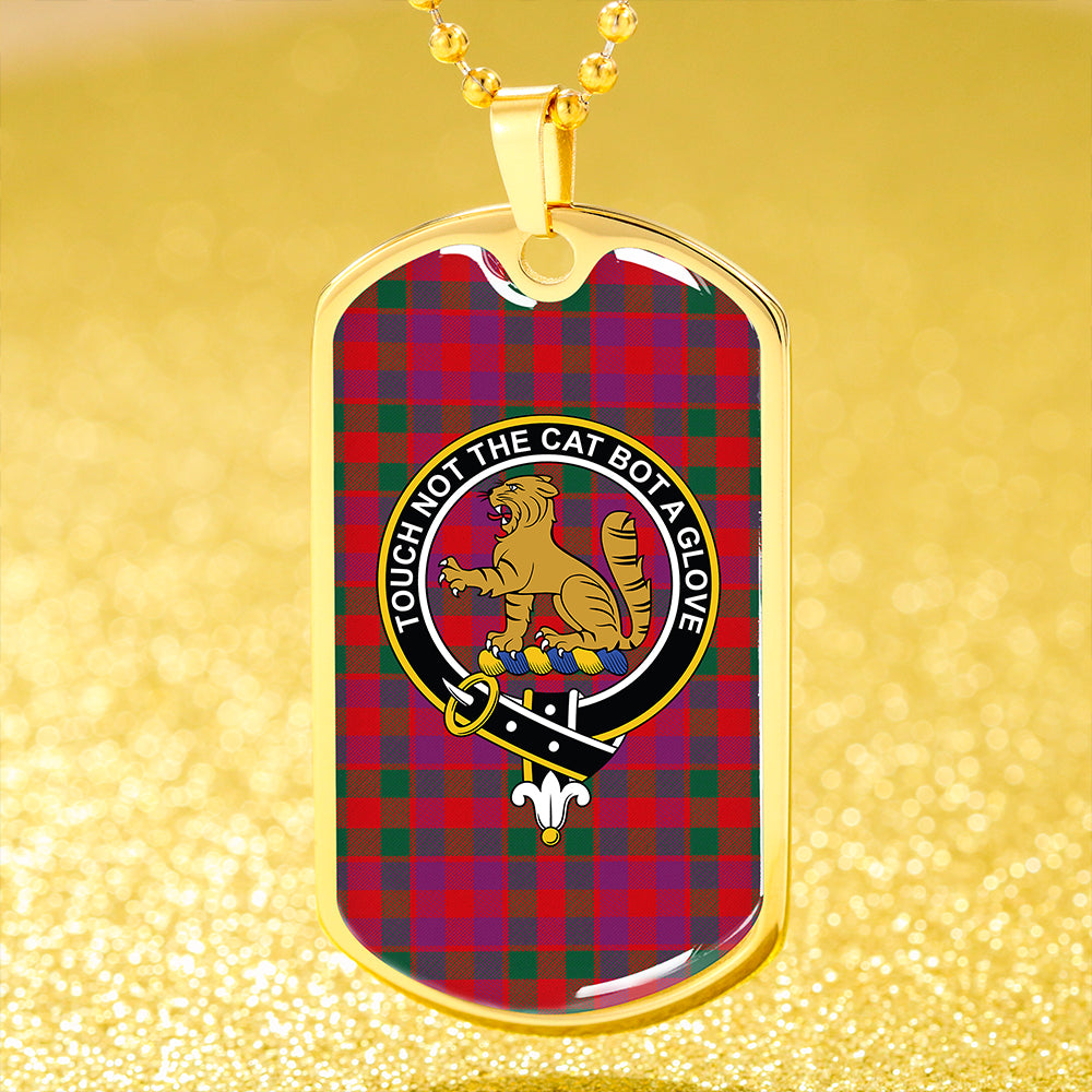 MacGowan Portrait (Gow Portrait) Modern Clan Badge Classic Tartan Dog Tag Necklace