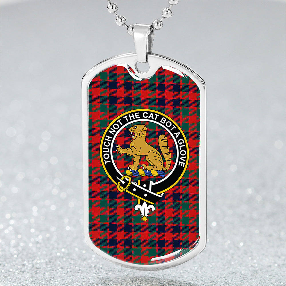 MacGowan (Gow) Modern Clan Badge Classic Tartan Dog Tag Necklace