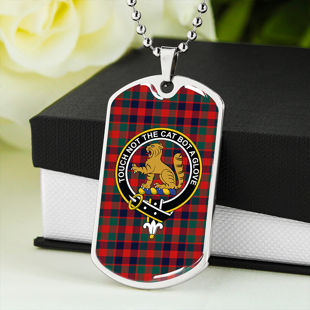 MacGowan (Gow) Modern Clan Badge Classic Tartan Dog Tag Necklace