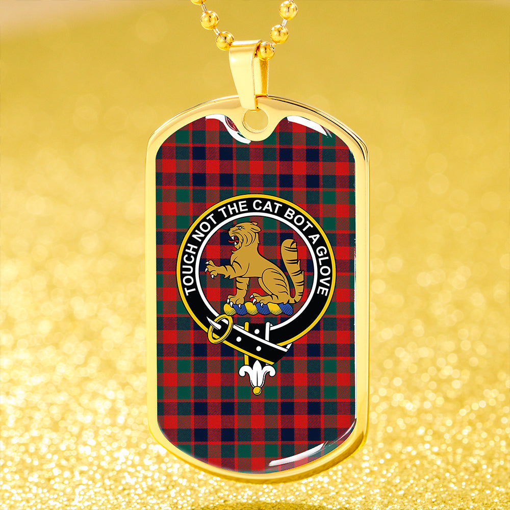 MacGowan (Gow) Modern Clan Badge Classic Tartan Dog Tag Necklace
