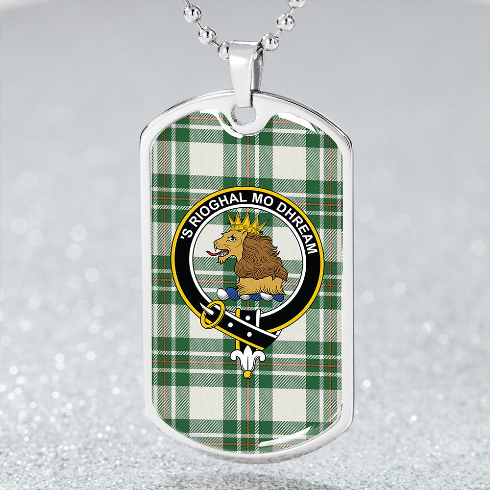 MacGregor Dress Green (Gregor Dress Green) Ancient Clan Badge Classic Tartan Dog Tag Necklace
