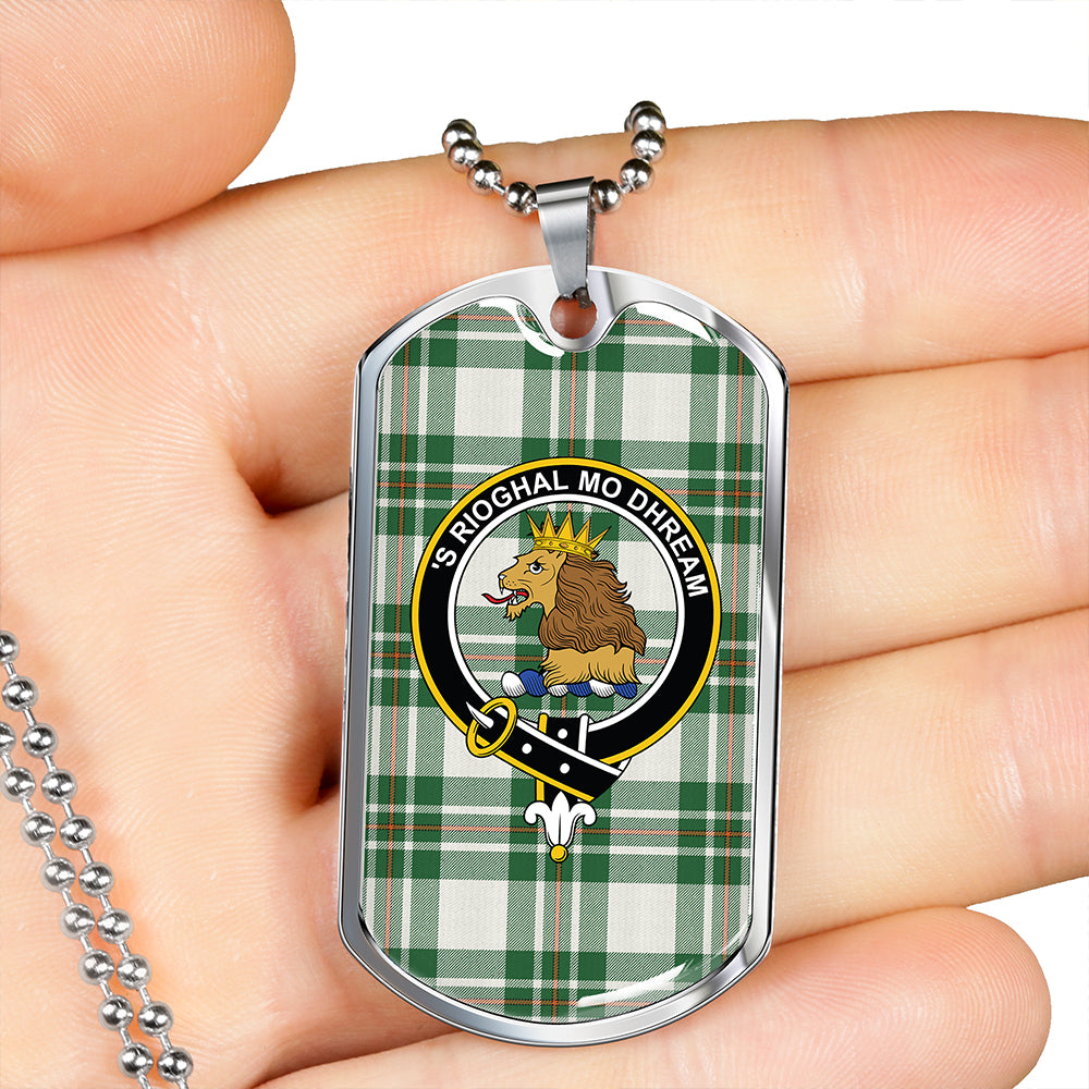 MacGregor Dress Green (Gregor Dress Green) Ancient Clan Badge Classic Tartan Dog Tag Necklace