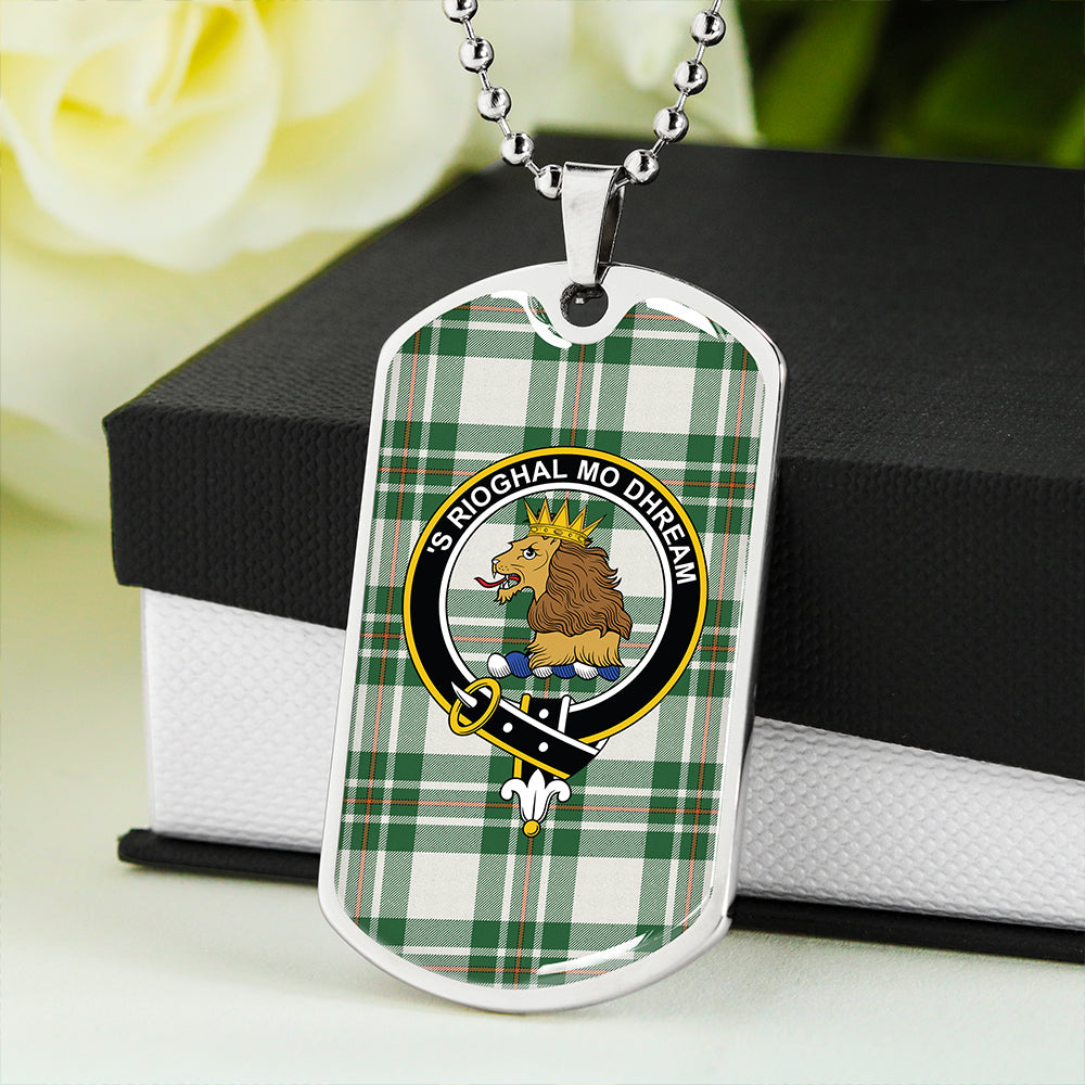 MacGregor Dress Green (Gregor Dress Green) Ancient Clan Badge Classic Tartan Dog Tag Necklace