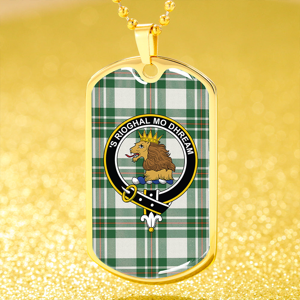 MacGregor Dress Green (Gregor Dress Green) Ancient Clan Badge Classic Tartan Dog Tag Necklace