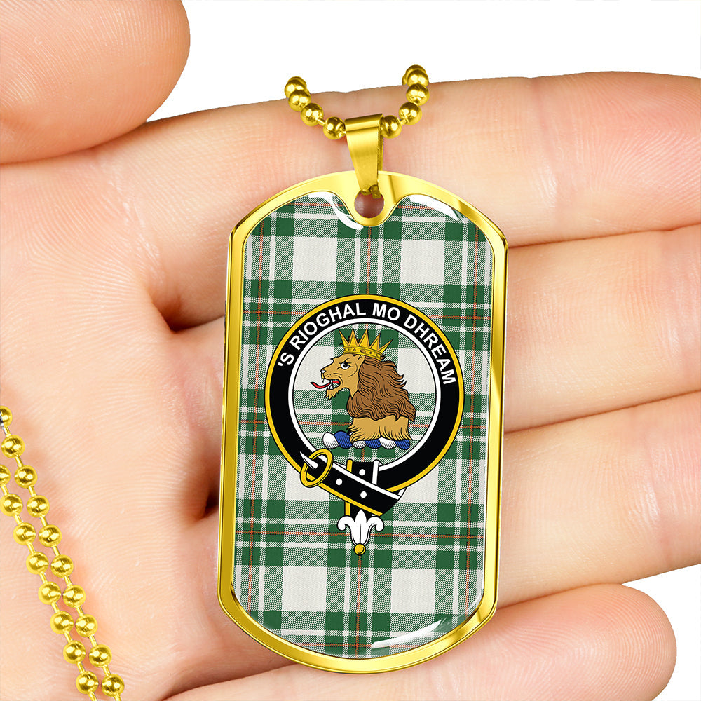 MacGregor Dress Green (Gregor Dress Green) Ancient Clan Badge Classic Tartan Dog Tag Necklace