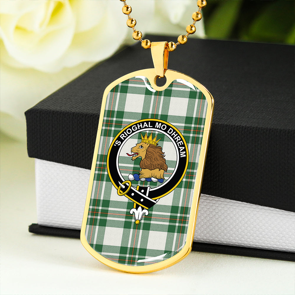 MacGregor Dress Green (Gregor Dress Green) Ancient Clan Badge Classic Tartan Dog Tag Necklace