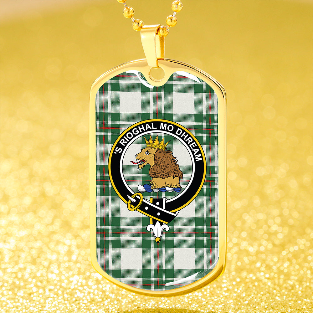 MacGregor Dress Green (Gregor Dress Green) Modern Clan Badge Classic Tartan Dog Tag Necklace
