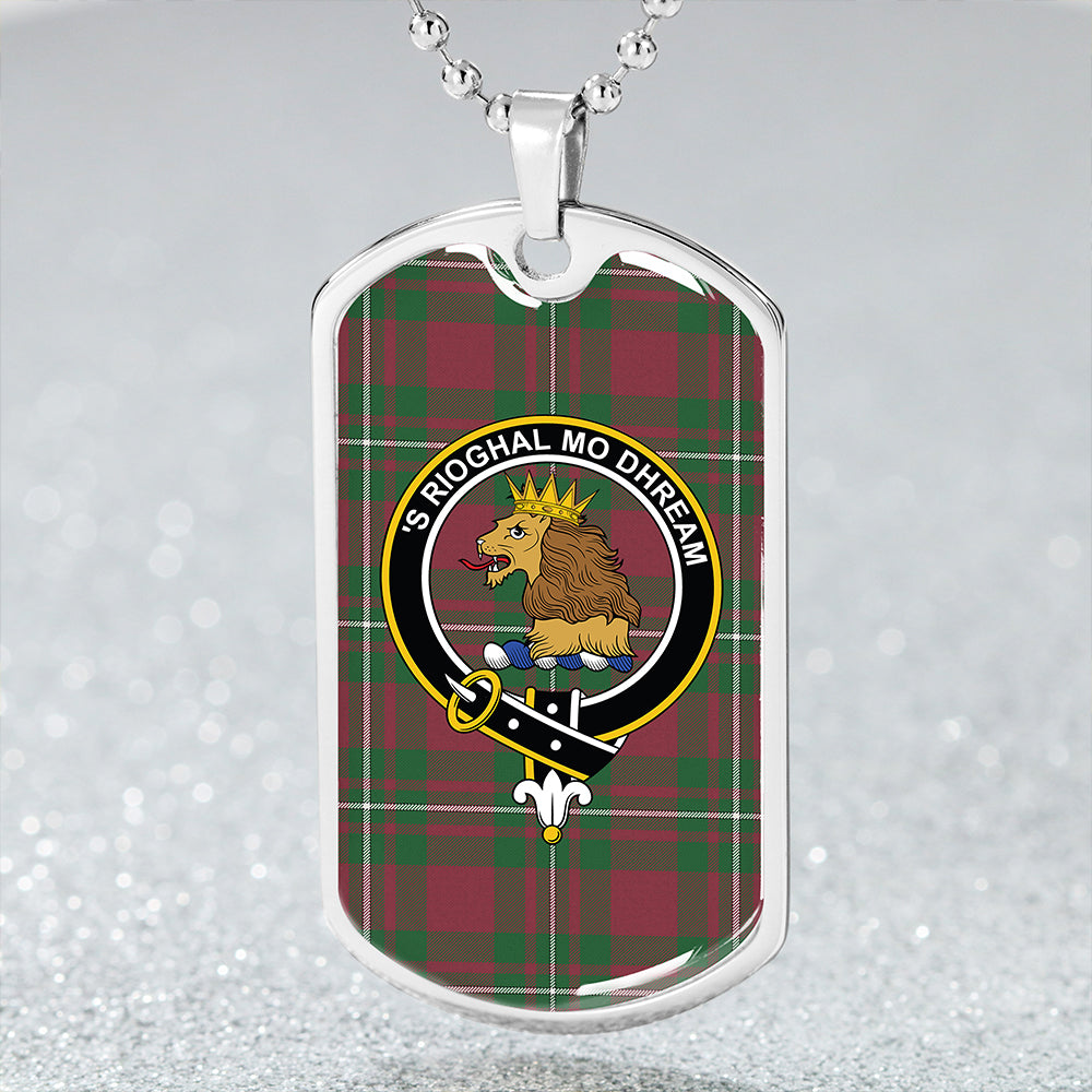 MacGregor Hunting (Gregor Hunting) Ancient Clan Badge Classic Tartan Dog Tag Necklace