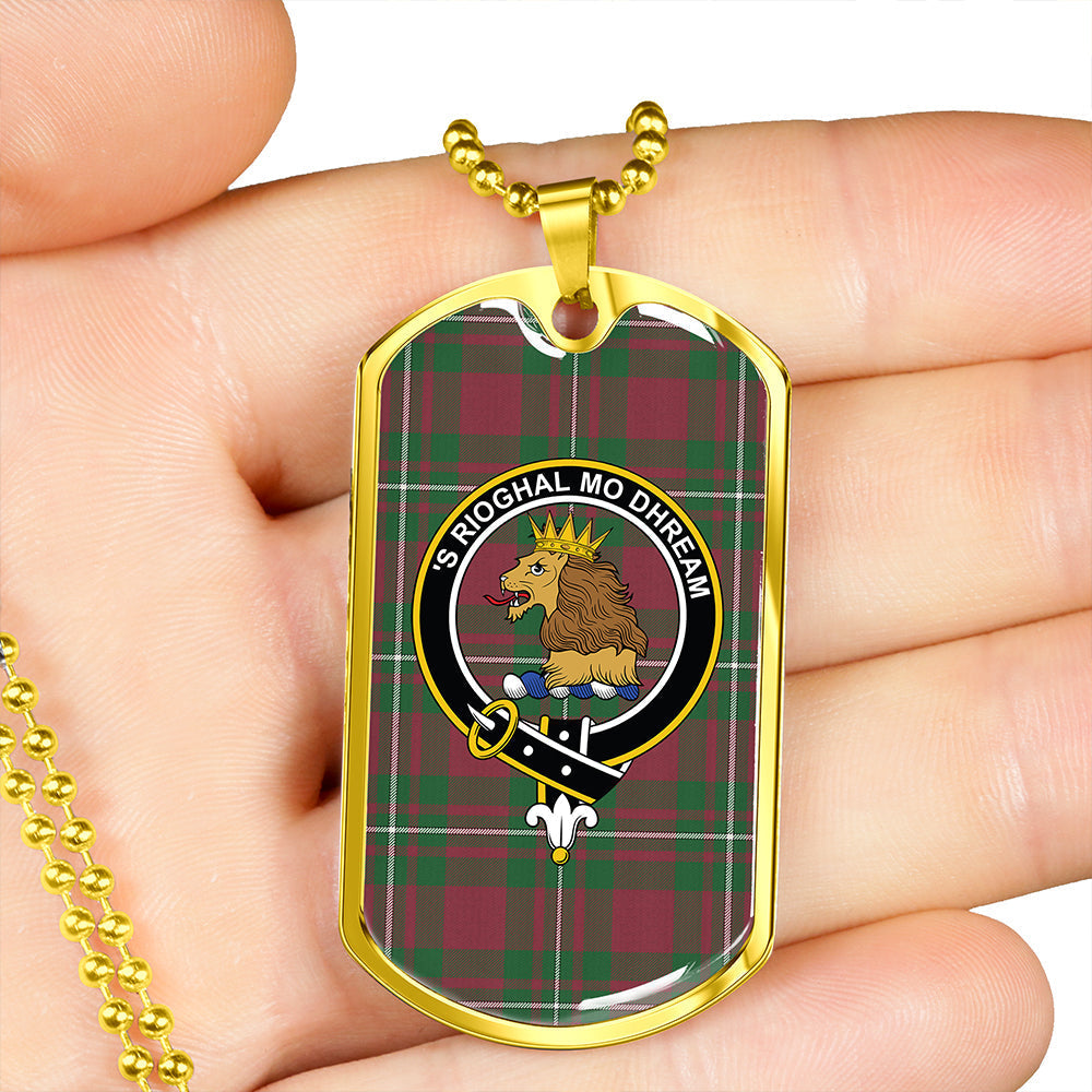 MacGregor Hunting (Gregor Hunting) Ancient Clan Badge Classic Tartan Dog Tag Necklace