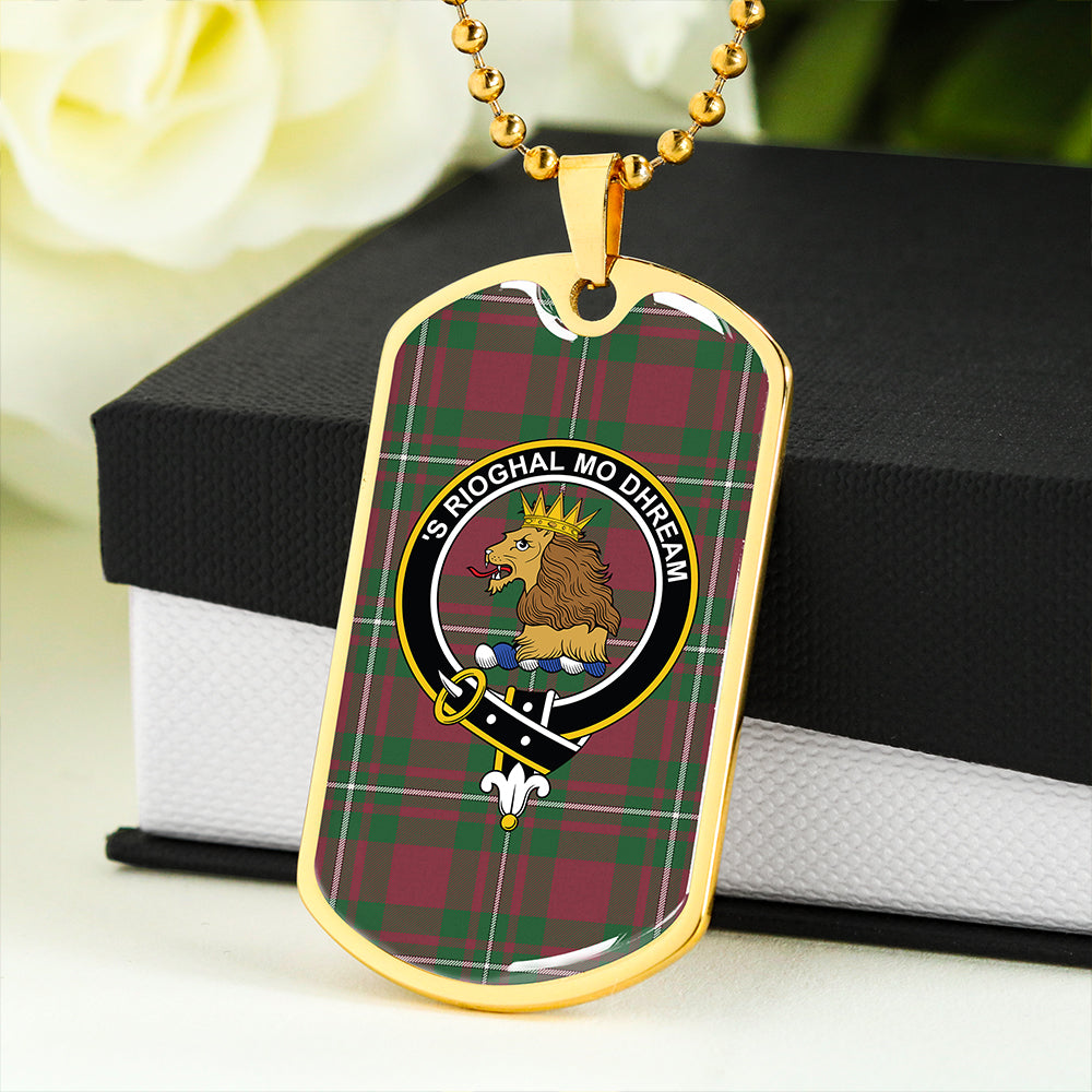 MacGregor Hunting (Gregor Hunting) Ancient Clan Badge Classic Tartan Dog Tag Necklace