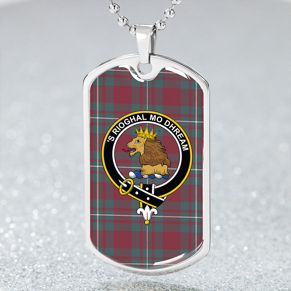 MacGregor Hunting (Gregor Hunting) Weathered Clan Badge Classic Tartan Dog Tag Necklace