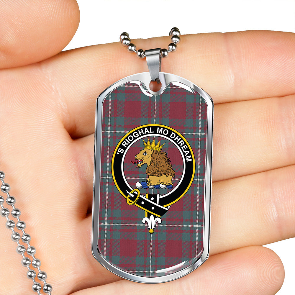 MacGregor Hunting (Gregor Hunting) Weathered Clan Badge Classic Tartan Dog Tag Necklace