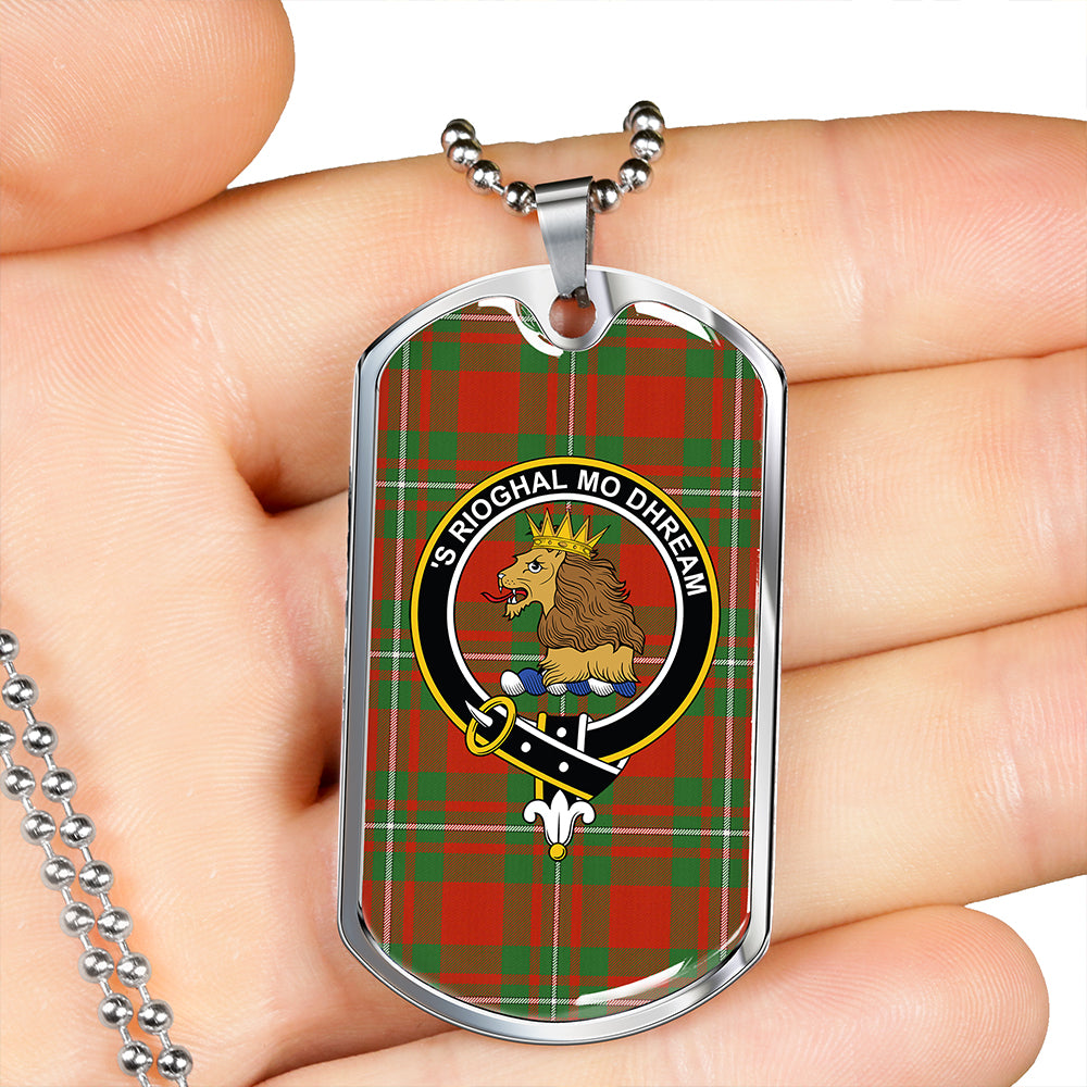 MacGregor (Gregor) Ancient Clan Badge Classic Tartan Dog Tag Necklace