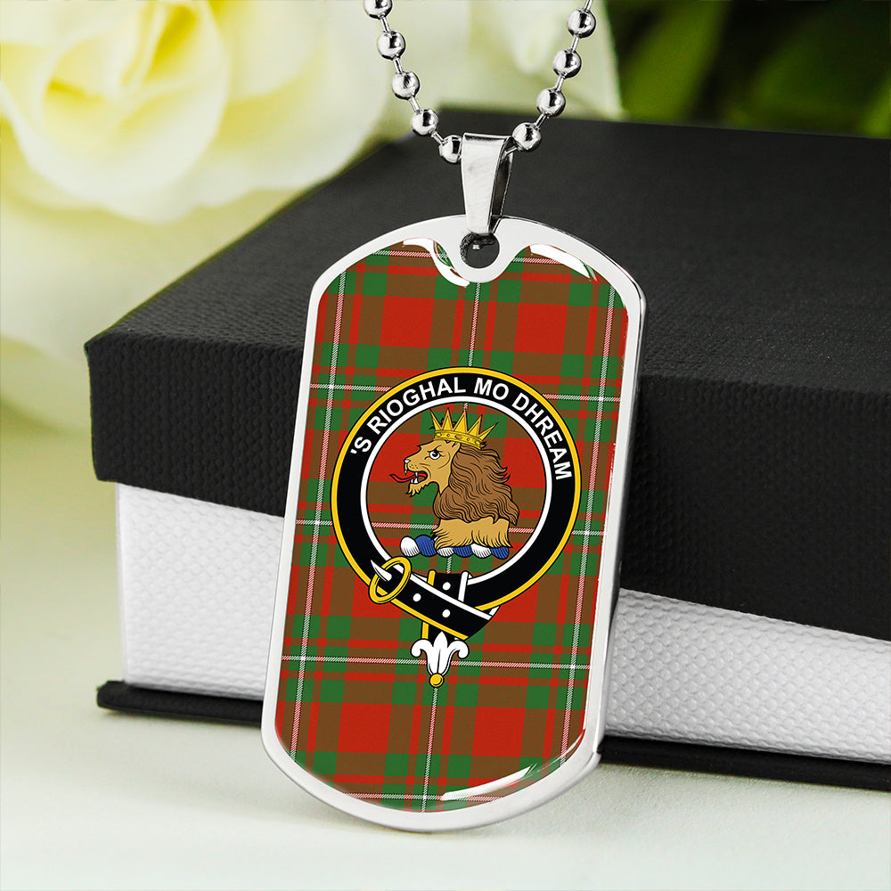 MacGregor (Gregor) Ancient Clan Badge Classic Tartan Dog Tag Necklace