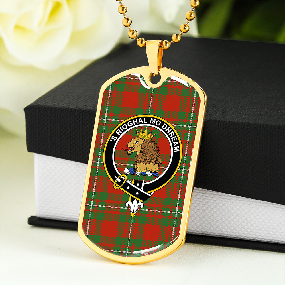 MacGregor (Gregor) Ancient Clan Badge Classic Tartan Dog Tag Necklace