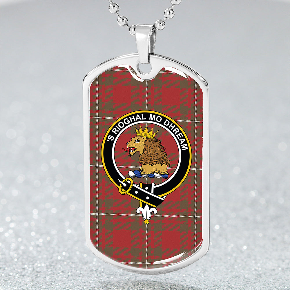 MacGregor (Gregor) Weathered Clan Badge Classic Tartan Dog Tag Necklace