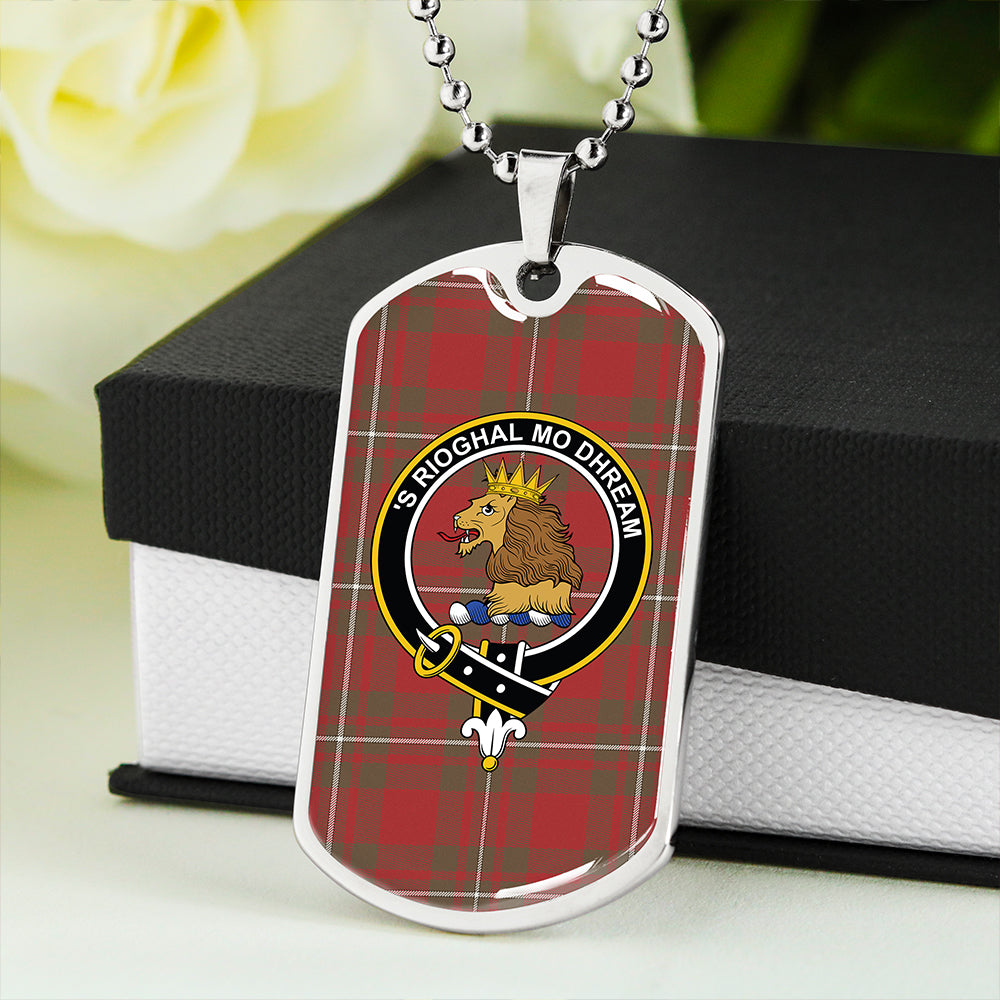 MacGregor (Gregor) Weathered Clan Badge Classic Tartan Dog Tag Necklace