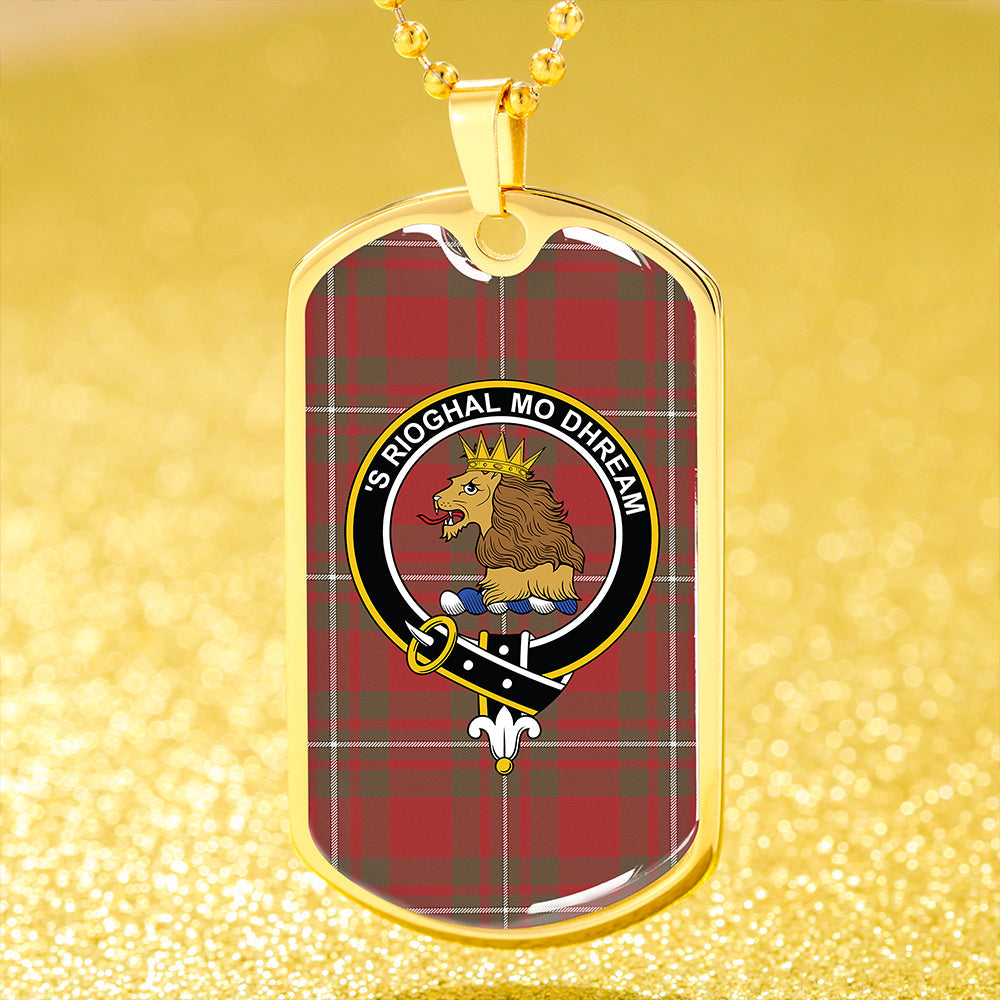 MacGregor (Gregor) Weathered Clan Badge Classic Tartan Dog Tag Necklace