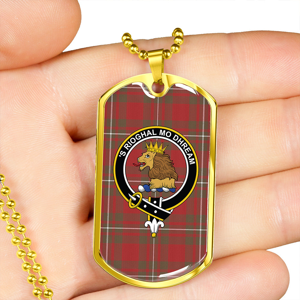 MacGregor (Gregor) Weathered Clan Badge Classic Tartan Dog Tag Necklace
