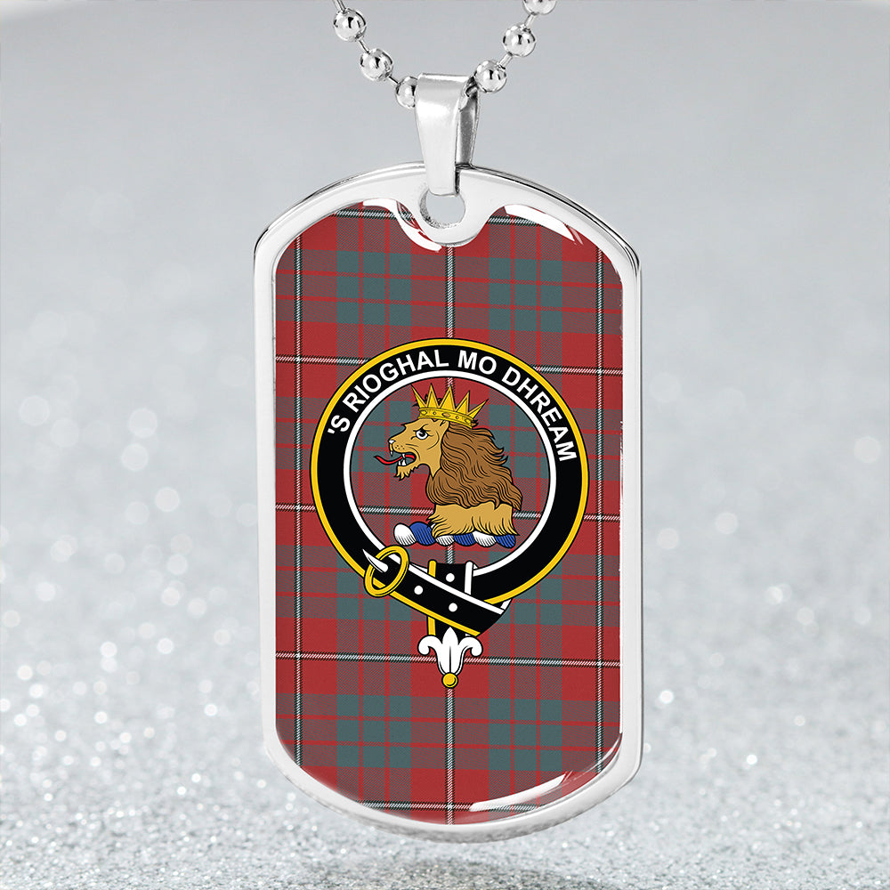 MacGregor of Balquhidder (Gregor of Balquhidder) Weathered Clan Badge Classic Tartan Dog Tag Necklace
