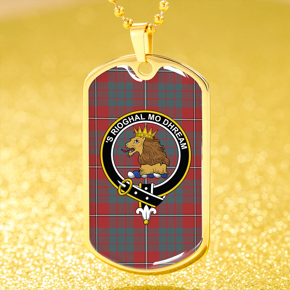 MacGregor of Balquhidder (Gregor of Balquhidder) Weathered Clan Badge Classic Tartan Dog Tag Necklace