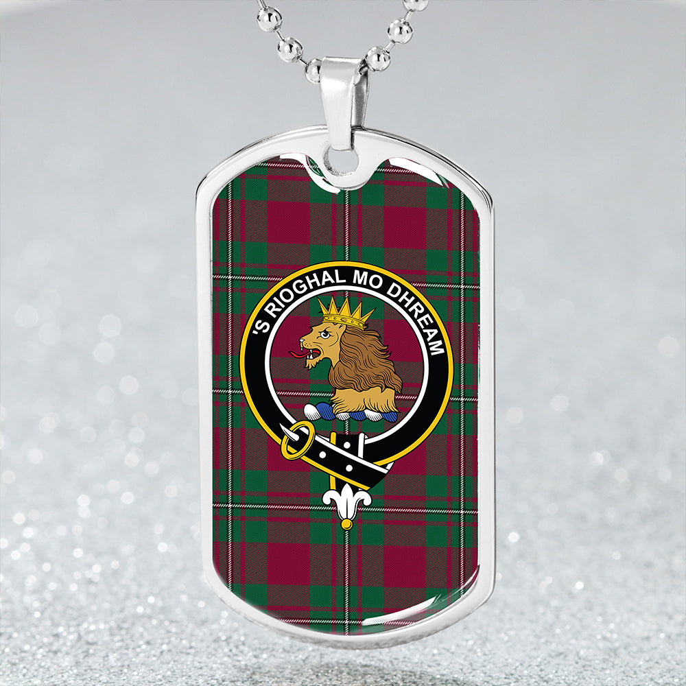 MacGregor of Cardney (Gregor of Cardney) Modern Clan Badge Classic Tartan Dog Tag Necklace