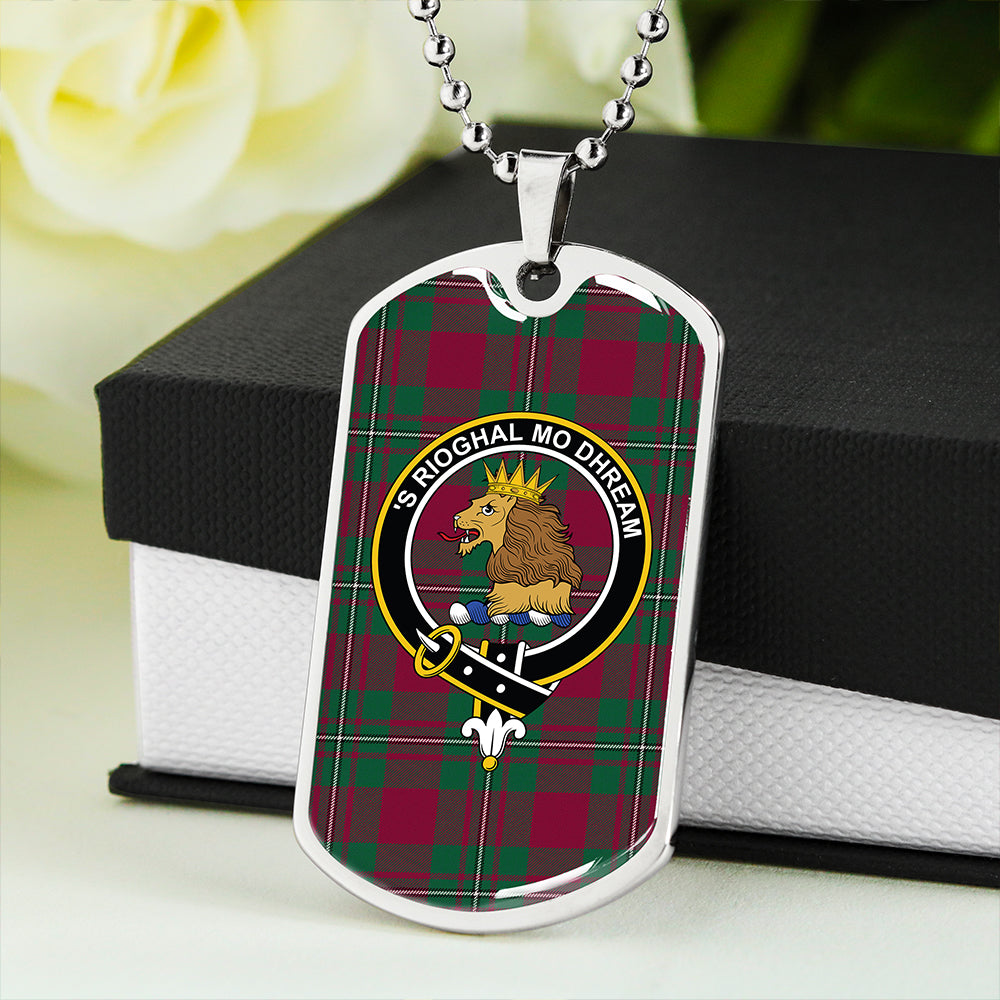MacGregor of Cardney (Gregor of Cardney) Modern Clan Badge Classic Tartan Dog Tag Necklace