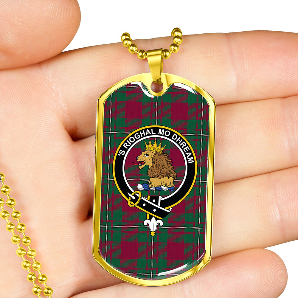 MacGregor of Cardney (Gregor of Cardney) Modern Clan Badge Classic Tartan Dog Tag Necklace