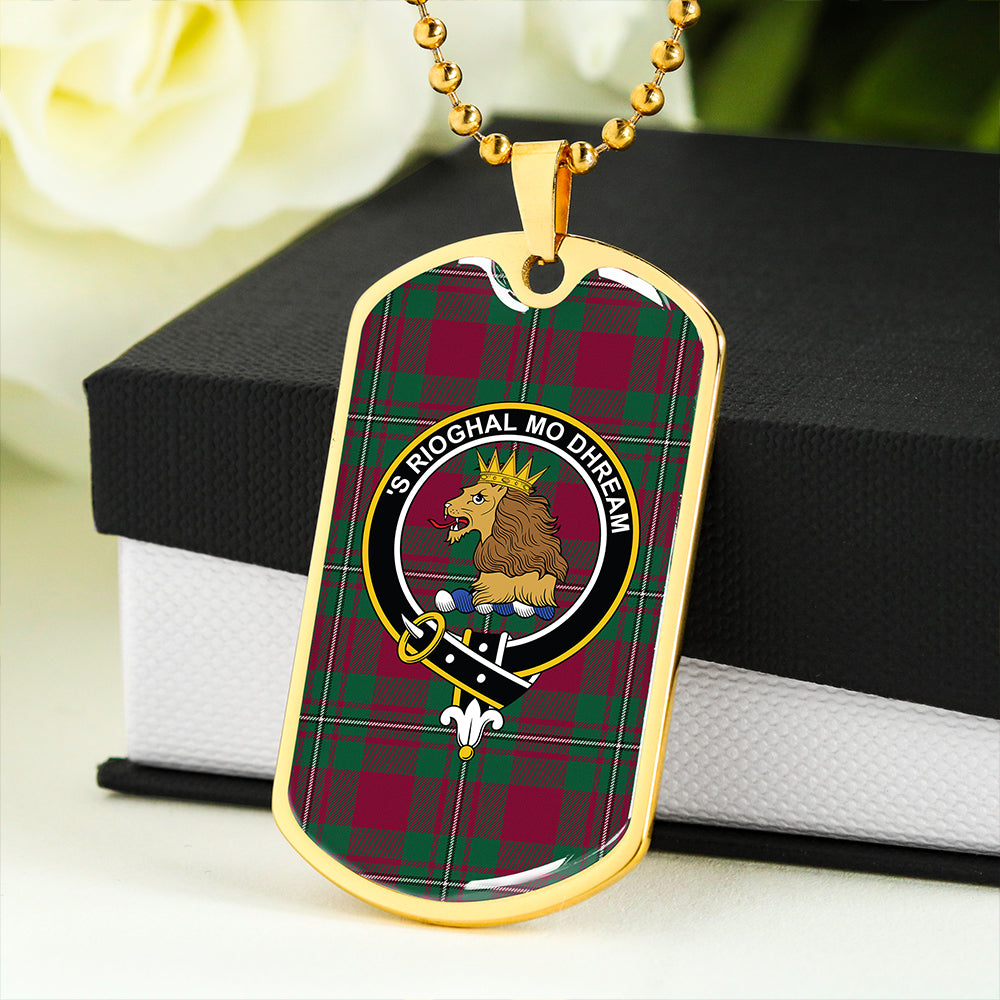 MacGregor of Cardney (Gregor of Cardney) Modern Clan Badge Classic Tartan Dog Tag Necklace