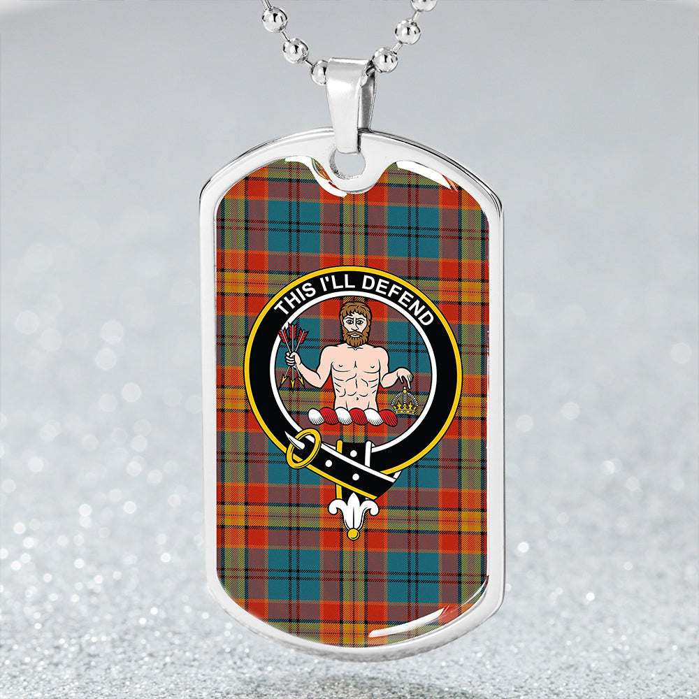 MacGurk Ancient Clan Badge Classic Tartan Dog Tag Necklace