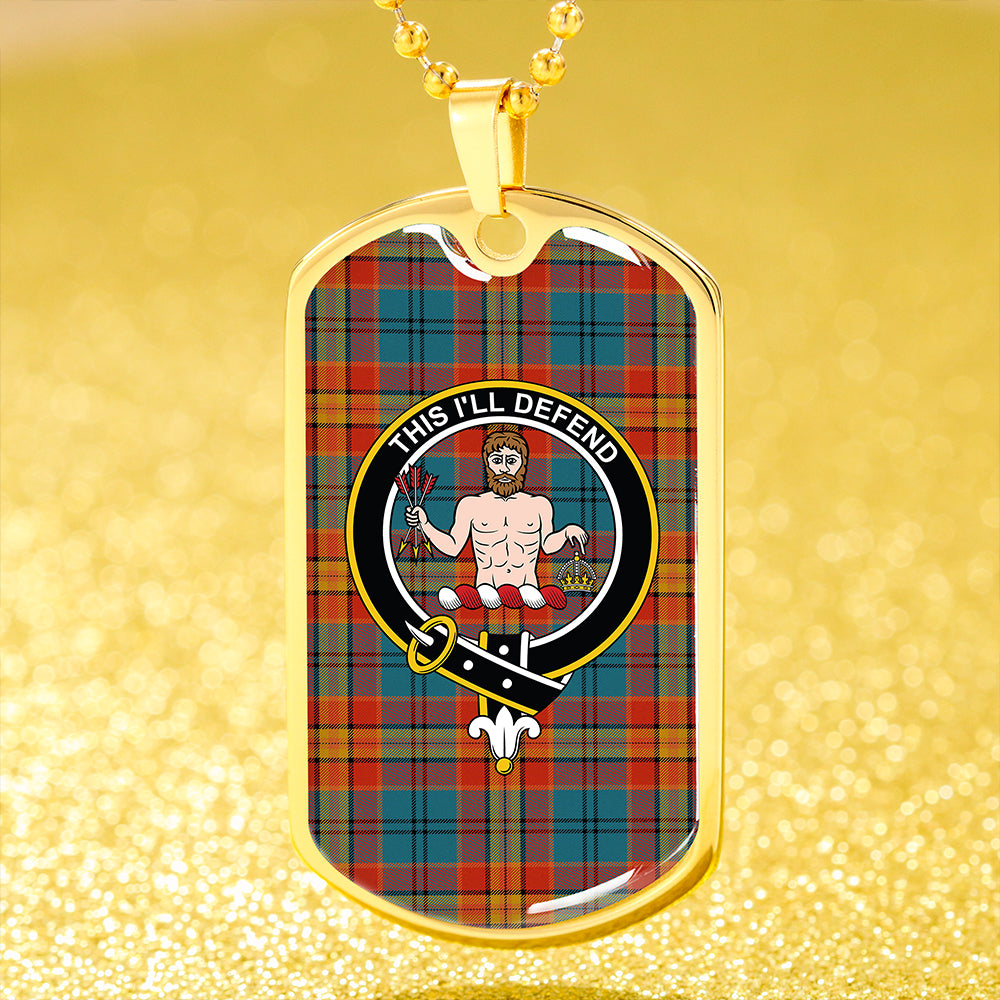 MacGurk Ancient Clan Badge Classic Tartan Dog Tag Necklace